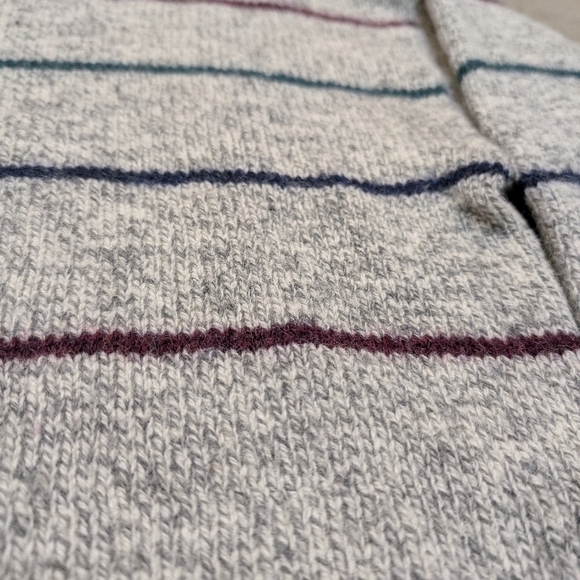 VTG Eddie Bauer Sweater Wool USA Made Striped Mens M Gray - Picture 4 of 6